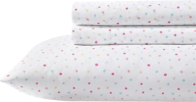 Laura Ashley Kids - Full Sheets, Soft Wrinkle-Resistant Toddler Bedding Set, Fun & Whimsical Bedroom Decor, Ideal Girl Room Essentials (Confetti Pink, Full)