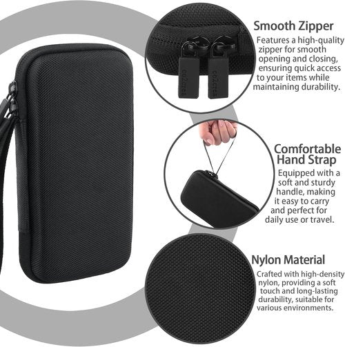 co2CREA Hard Case for Casio Graphing Calculators - Portable Black Storage with Mesh Pocket for Accessories
