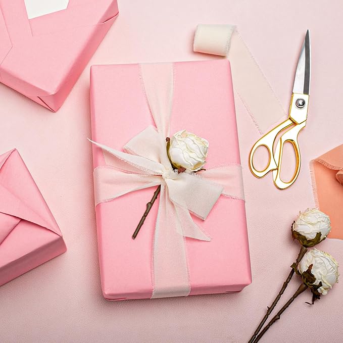 Retrify Pink Kraft Paper Roll 17 Inches x 32.8 Feet - Solid Color Gift Wrapping Paper for All Occasion Wedding, Bridal Shower, Mother's Day, Valentine's Day, Table Runner, Wrapping Bouquet Flower
