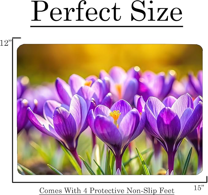 Purple Tulips Floral Pattern Flower Love Kitchen Glass Cutting Board Decorative Valentine's Mother's Day Gift For Her Flowers (Purple Tulips)