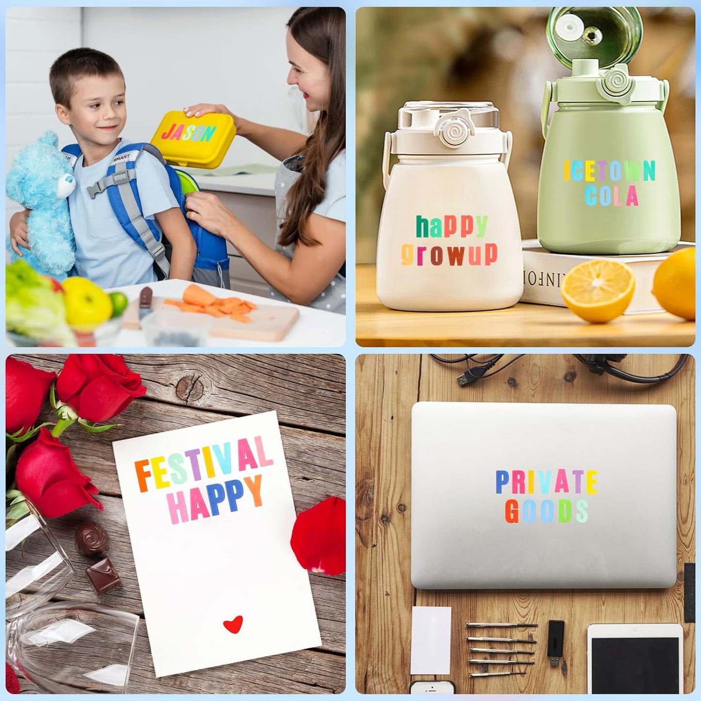 VinTS Colorful Self-Adhesive Science Fair Display Boards - 22 Sheets of Personalized Letter Stickers for Classroom & Office