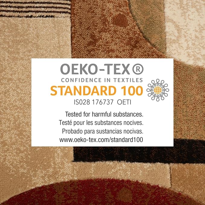 Home Dynamix Tribeca Jasmine Contemporary Geometric Area Rug, Brown/Red, 6'7"x9'10"