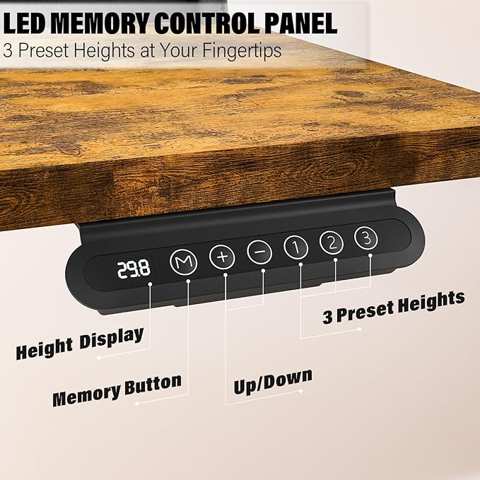 Electric Standing Desk with 4 Drawers 48''x 24'' Adjustable Height Sit to Stand Up Desk with Storage Shelf, C-Clamp Mount Compatible Black Home Office Desks Computer Gaming Table Ergonomic Workstation