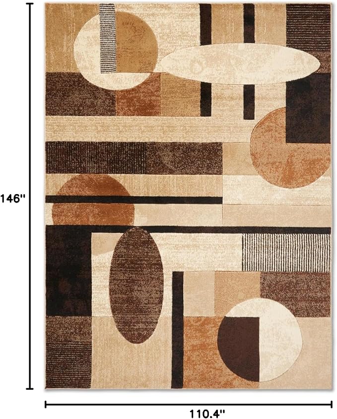 Home Dynamix Jasmine Modern Area Rug, Abstract Brown/Beige 9'2"x12'5"