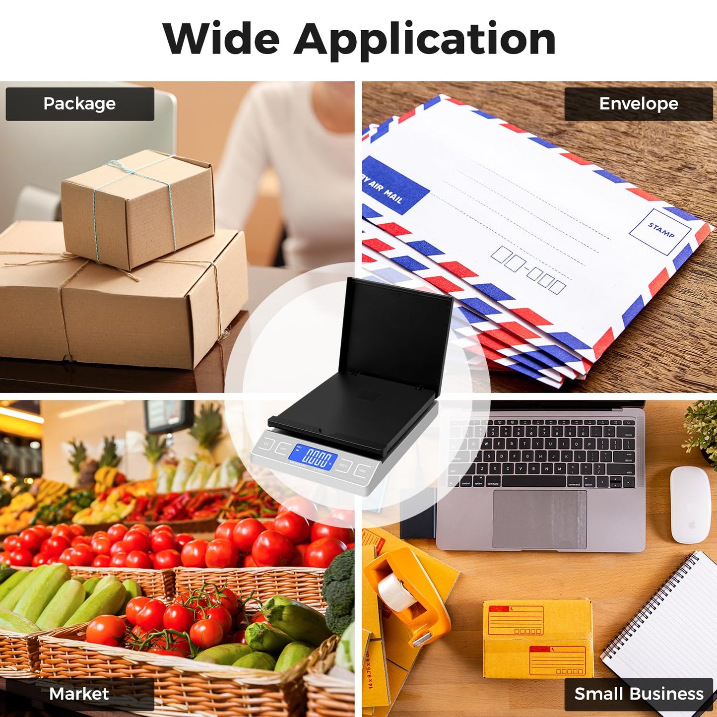 TIPRE Digital Shipping Postal Scale - 440lb Capacity | Accurate 0.5oz Commercial Weight Scale for Home & Business