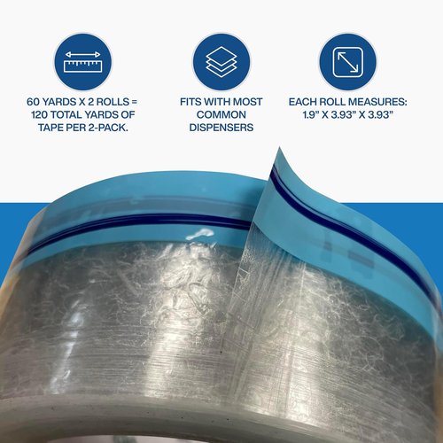 Easy-End-Find Heavy Duty Clear Packing Tape - 2 Pack, 1.88 in Wide, 60 Yards for Effortless Packaging