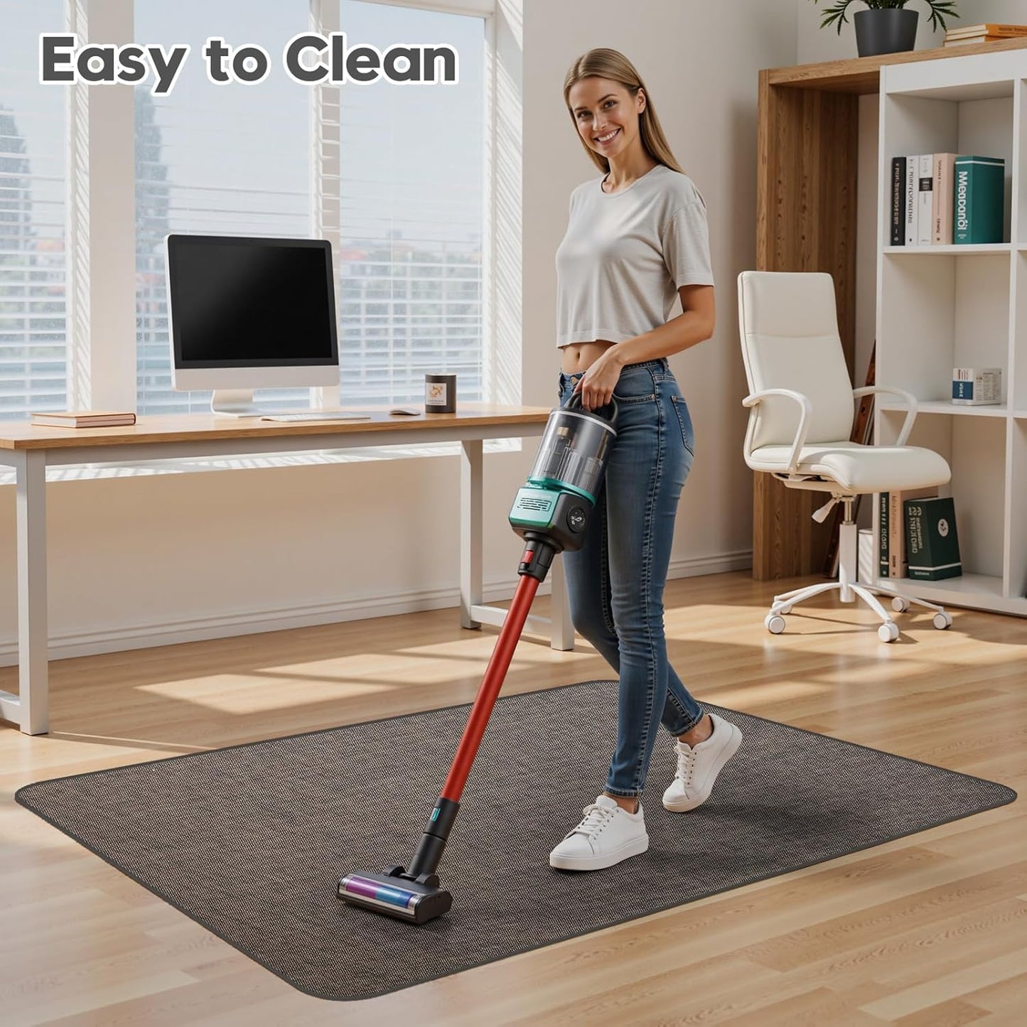 Sycoodeal Office Chair Mat - Heavy Duty Anti-Slip Floor Protector for Hardwood & Tile | Dark Coffee (36" x 48")