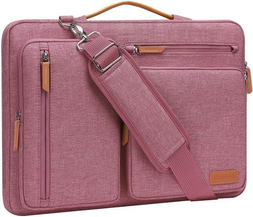 MOSISO 360 Protective Laptop Shoulder Bag - Fits 15-15.6 Inch MacBook Pro & More | Dusty Rose Color