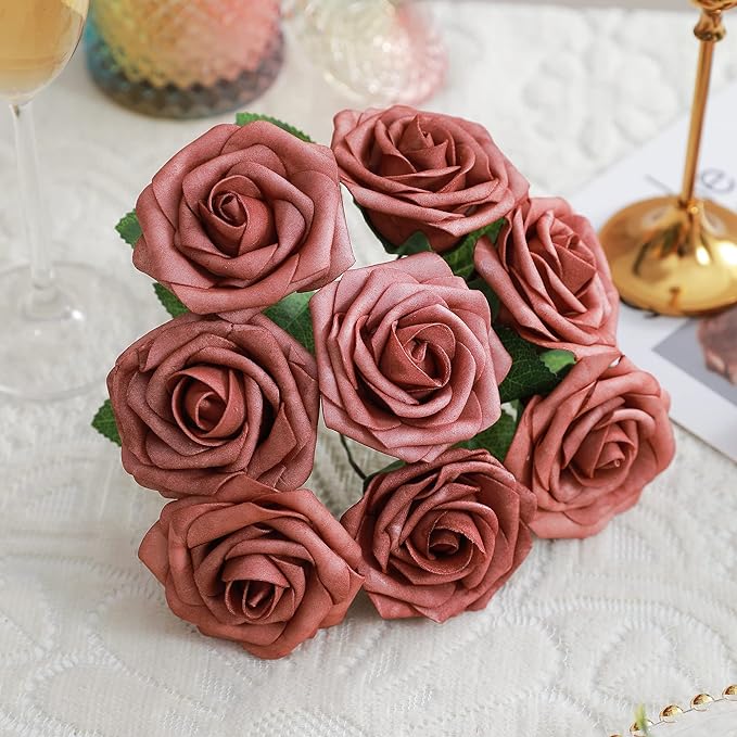 Artificial Flowers Combo, Fake Flowers for DIY Tables Centerpieces Baby Shower Bridal Shower Wedding Bouquet Arrangements Party Candle Holder Cake Decor Flower Home Decorations