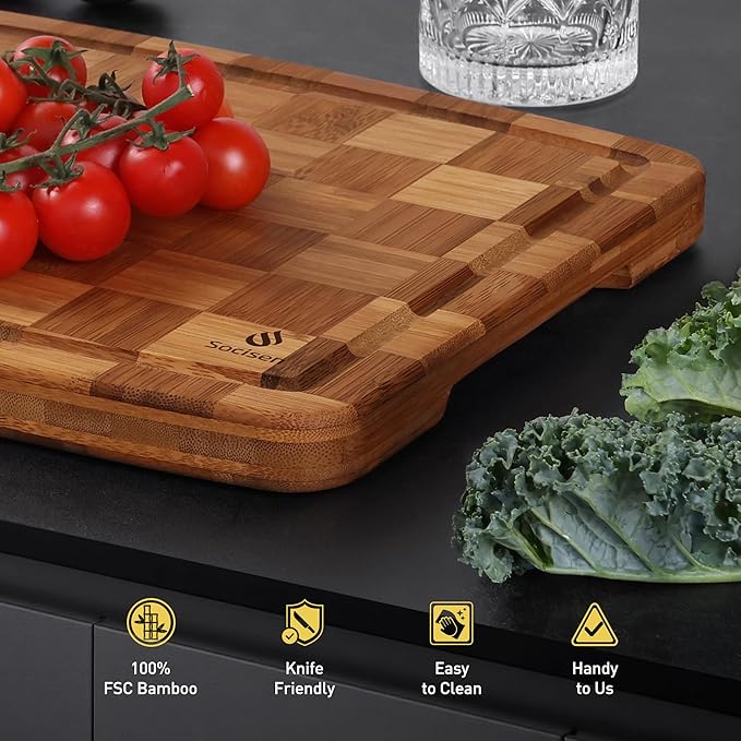 Bamboo Cutting Boards Non Toxic Wood Wooden Cutting Board for Kitchen Non Slip Christmas Xmas Birthday Law Step Stepmom Stepmother Have Everything Good Unique Useful Present