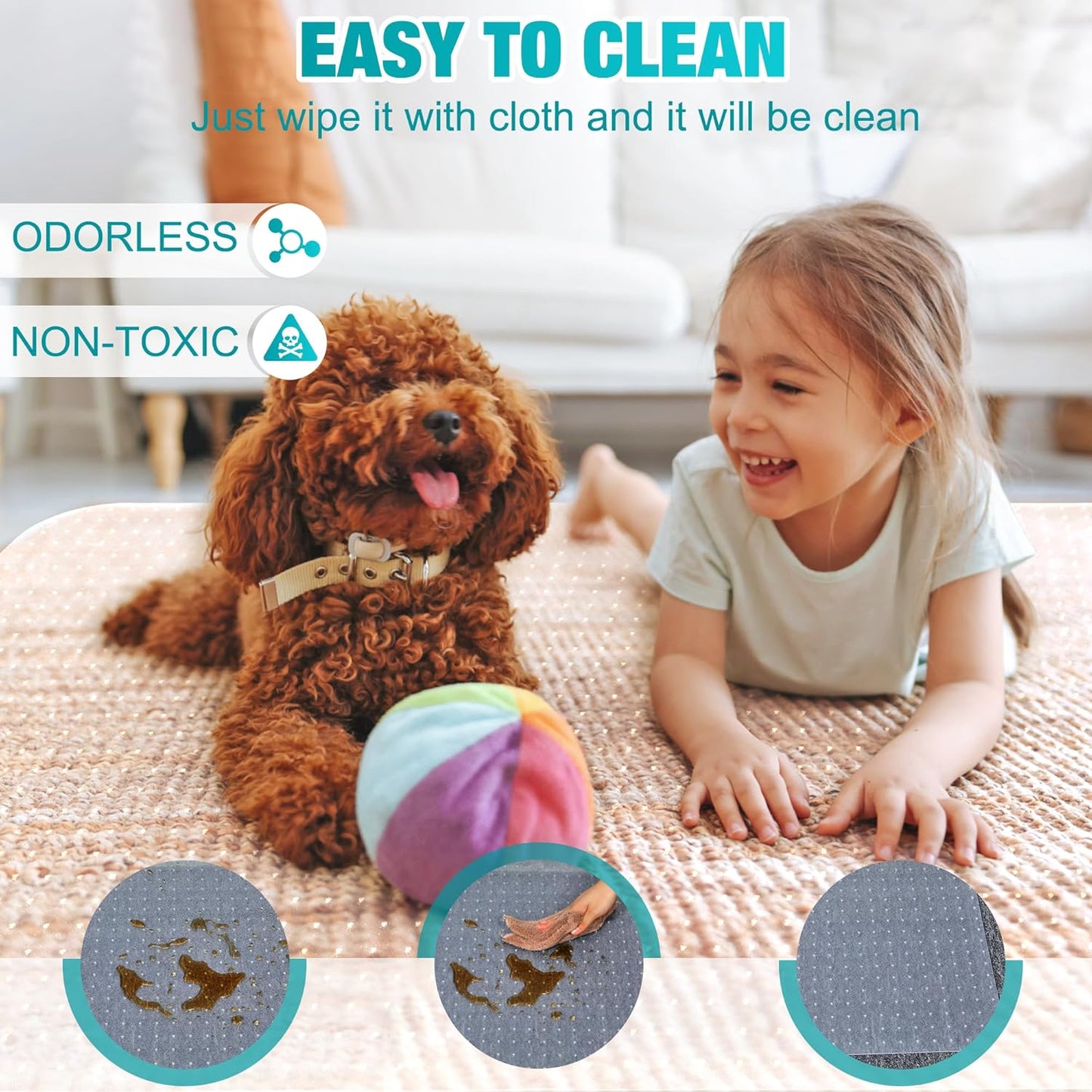 Skiennix Office Chair Mat - Thick Clear Carpet Protector, 48'' x 60'' | Easy Glide & Non-Curling Design