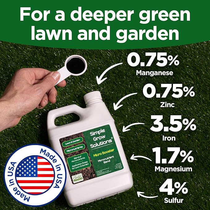 Organic Micronutrient Booster- Complete Plant & Turf Nutrients- Simple Grow Solutions- Garden & Lawn Fertilizer- Grower, Gardener- Liquid Food for Grass, Tomatoes, Flowers, Vegetables (32 Ounce)