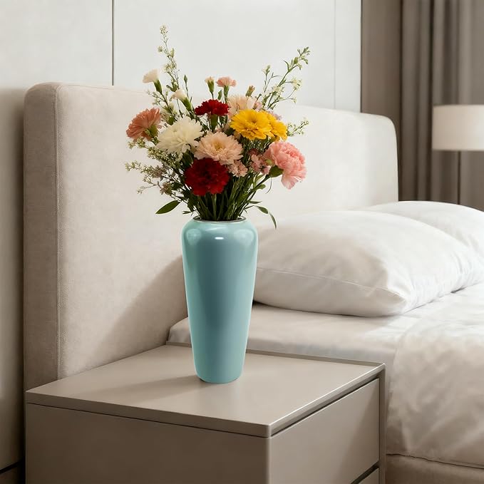 8-inch ice Cracked Glazed Ceramic vase, Modern Eastern Style Ceramic vase, Dining Table, Central Living Room Shelf Decoration (TQ03)