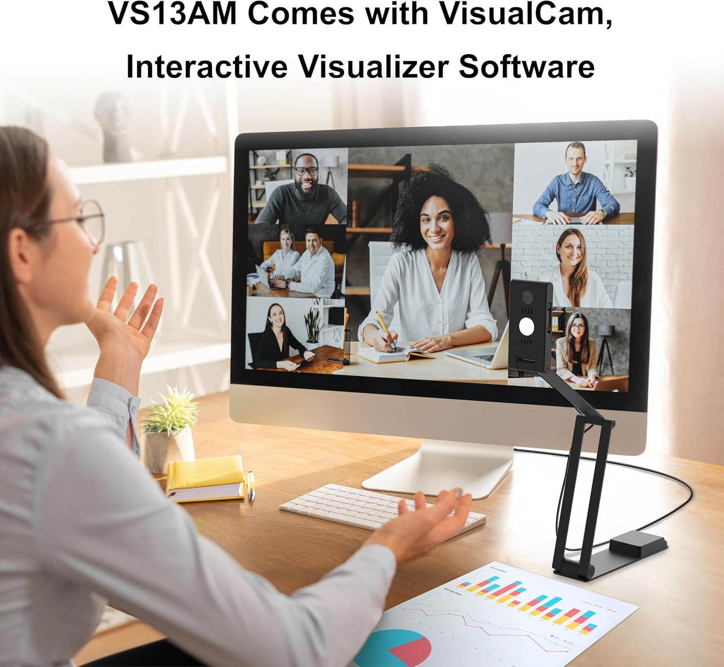 VIISAN VS13AM 13MP Document Camera - Ultra-Close Macro Lens for 4K Detail | Ideal for Inspections & Teaching
