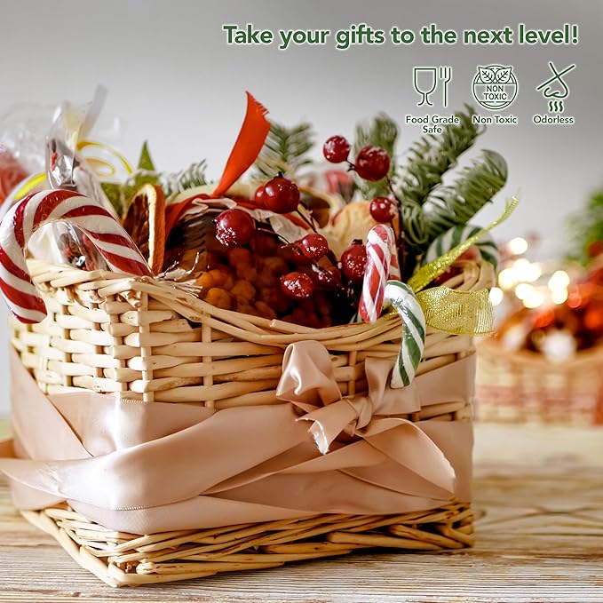 Seal Fresh Extra Large Cellophane Gift Bags 40 x 50 Inch (25 Pack) — Clear Basket Wrap Bags for Gift Baskets, Holiday Packaging, Party Favors, DIY Gifts (Ribbon & Basket Not Included)