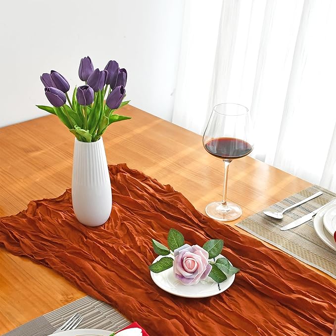 Mandy's Artificial Tulips 20 Stems Purple PU Faux Flowers for Thanksgiving and Christmas Decorations Wedding Home Decor 13.5 Inch
