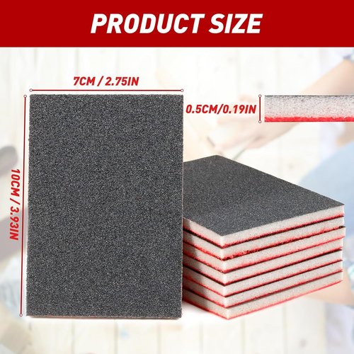 24 Pcs Sanding Sponge by [Brand Name] - 320 Grit Washable & Reusable Blocks for Smooth Finishing