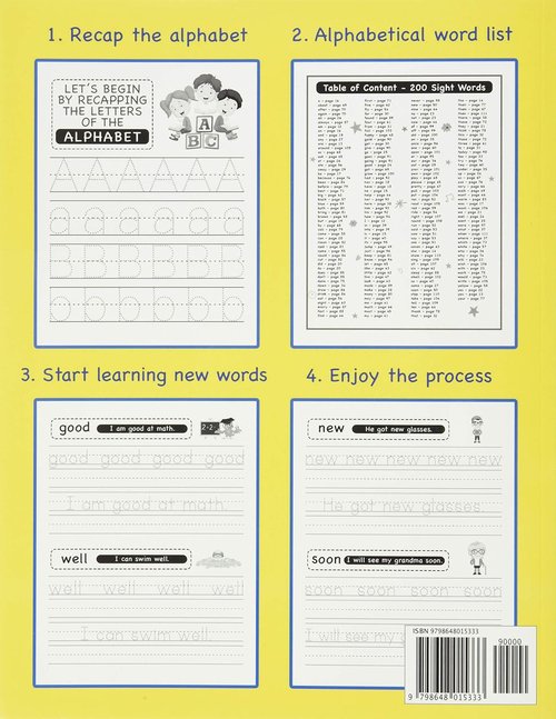 200 Must Know Sight Words Workbook by [Brand Name] - Learn, Trace & Practice Essential Words | Ages 5-8