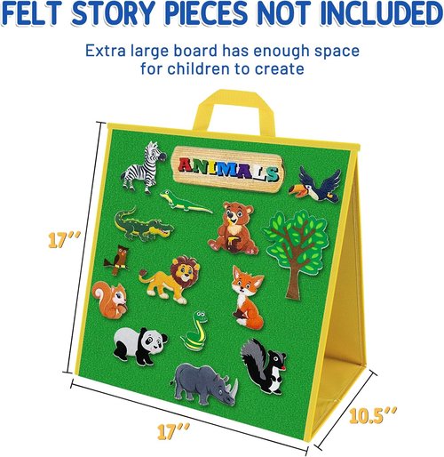 AKAYOK Large Felt Board - 17"x17" Interactive Flannel Board for Toddlers | Visual Learning & Storytelling
