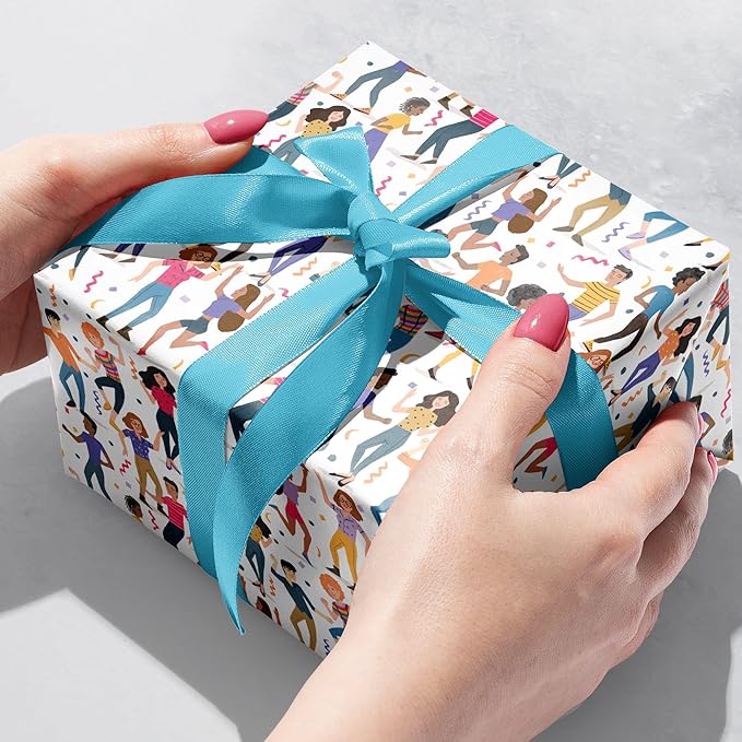 Jillson Roberts Bulk Gift Wrap, Everyday Gift Wrapping Supplies, Dance Party, Full Ream 833 feet x 30 inches