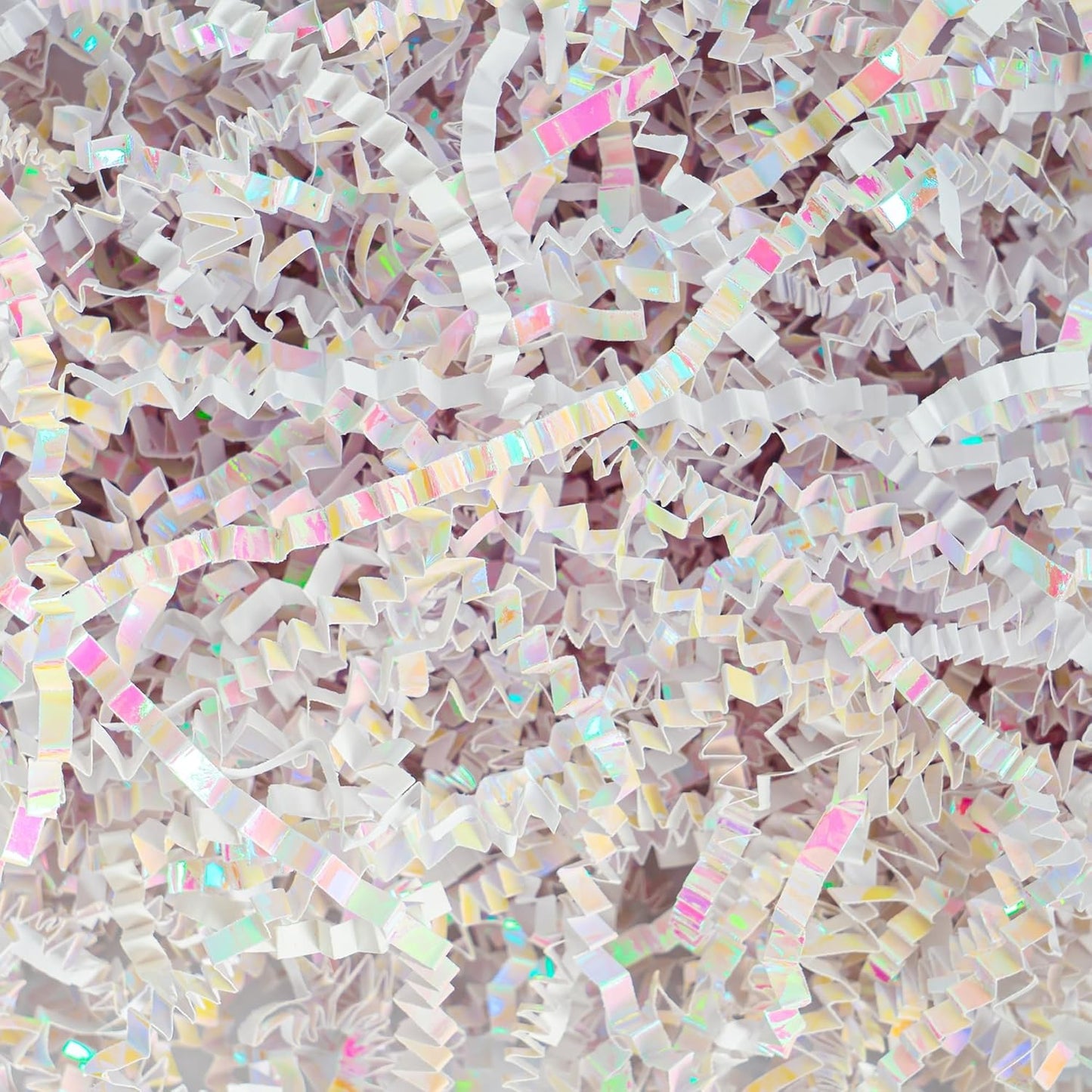 Uptotop Crinkle Cut Paper Shred Filler - 5oz Diamond White for Gift Wrapping & Baskets