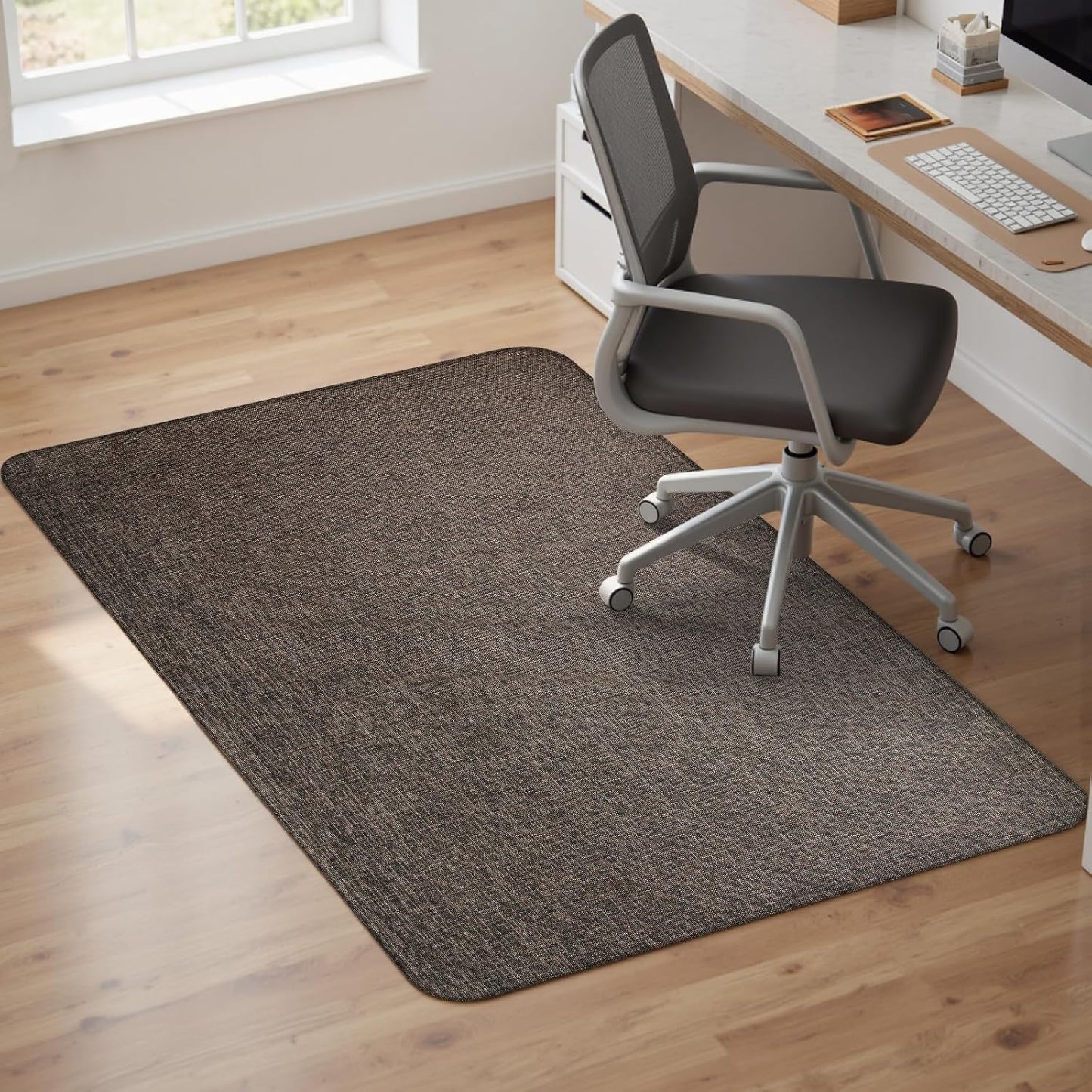 Sycoodeal Office Chair Mat - Heavy Duty Anti-Slip Floor Protector for Hardwood & Tile | Dark Coffee (36" x 48")
