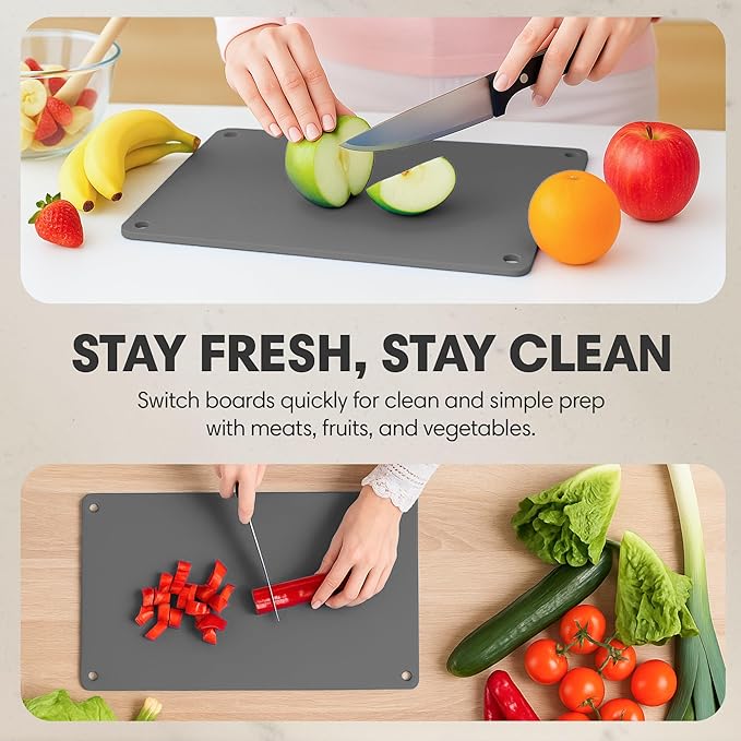 XL Meal Prep System Cutting Board - Large Cutting Board with Juice Groove, Spikes, Drip Tray & Removable Surface - Carving Board - BBQ Essential & Kitchen Gifts - BPA Free Cutting Board - Grey