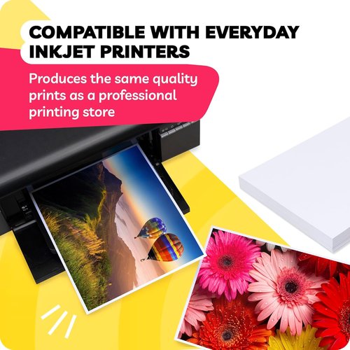 Glossy Photo Paper - 8.5 x 11" | 100 Sheets - Premium Inkjet Printer Paper for Stunning Prints