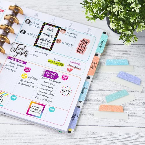 Avery Margin Ultra Tabs - 2.5" x 1" Pastel Sparkle Shimmer Designs | 16 Repositionable Page Tabs