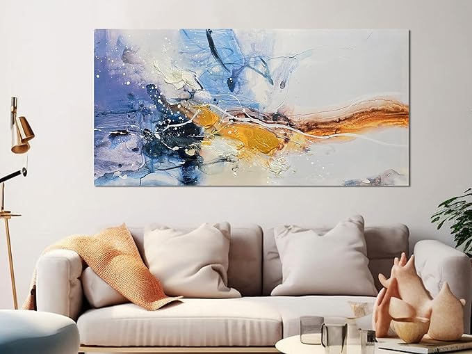 Ardemy Abstract Wall Art Large Bedroom Canvas Wall Decor Living Room Modern Textured Pictures Paintings Artwork for Walls Kitchen Dining Room Home Office Bathroom, 40"x20"