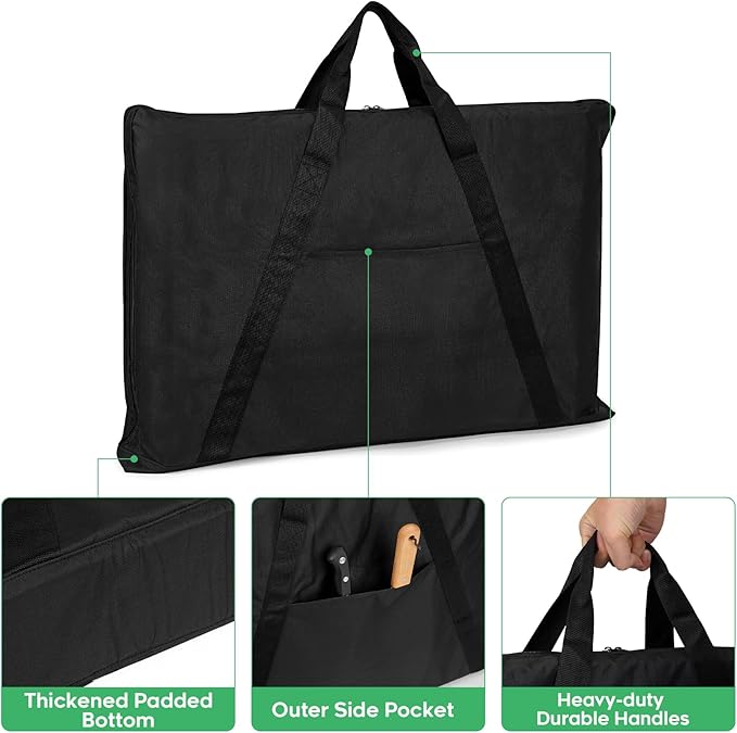 EZ-DONGTENG Griddle Cover Compatible with Weber Spirit 300 Series Griddle and Weber Genesis 300 Series Griddle, Full-Size Storage Bag with Durable Handles and Thickened Bottom, Black