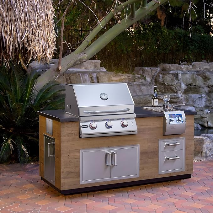 Hygrill Premium XTR 3-Burner Built In Grill, Stainless Steel Grill Head for Outdoor Kitchen and BBQ Grill Island, Heavy Duty Natural Gas Grill