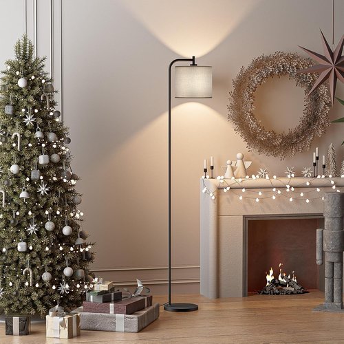 SIBRILLE Dimmable Floor Lamp - Modern Tall Standing Lamp with Remote & 3 Color Temperatures | Linen Shade