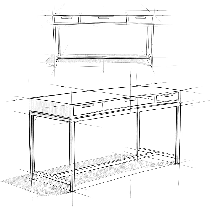 SIMPLIHOME Banting Desk - 60 Inch Wide Solid Hardwood and Metal Writing Desk in Walnut Brown, Modern Industrial Home Office Computer Table for Study with 2 Drawers and Flip-Down Keyboard Tray