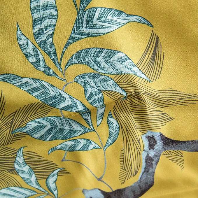 King Comforter Set Flowers 3 Pieces Soft 3D Bedding Comforter Tree Branches Flowers Birds Print Botanical Comforter Set for All Seasons 1 Comforter and 2 Pillowcases (Birds, King)