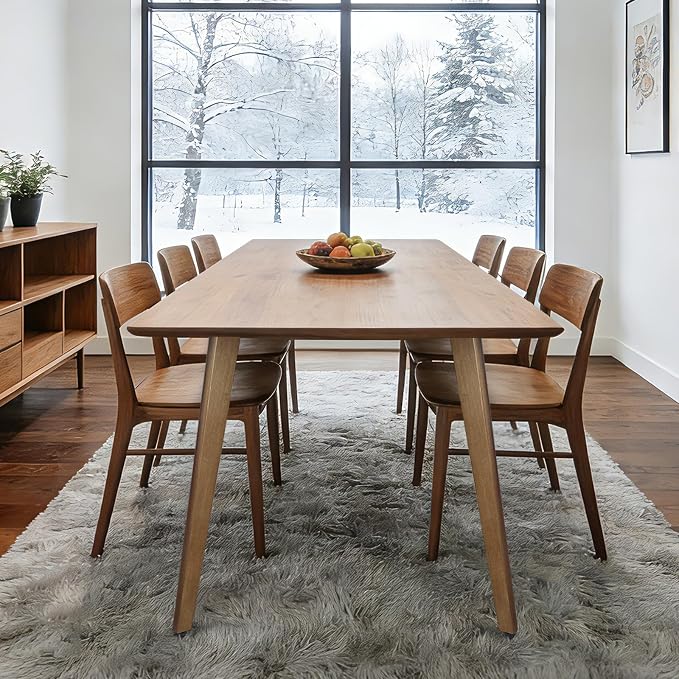 QLLY 26 inch Slant Wooden Table Legs, Solid Wood Angled Desk Legs, Furniture Legs, Set of 4, Easy to Install - Perfect for DIY Dining Tables, Coffee Tables, and Benches (Walnut, 26")