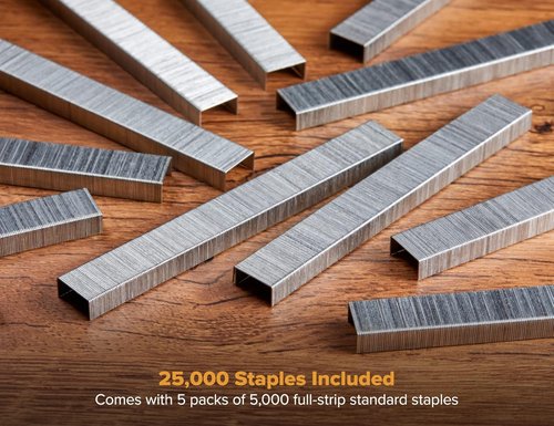 Bostitch Office Premium Staples - High-Carbon Steel, 1/4" Length, 5000 Count | 5-Pack