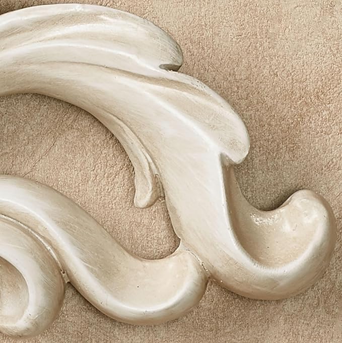 Touch of Class Rhett Classic Fleur de Lis Wall Accent | Antique White Vintage Decor for Bedroom, Living Room, Hallway, Foyer