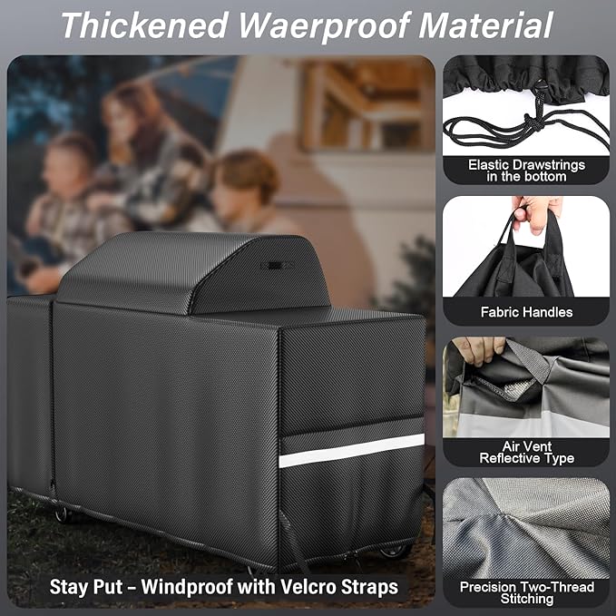 Grill Cover for Traeger Woodridge Pro & Elite, Compatible with BAC776 Full-Length All Weather Grill Cover – Waterproof Traeger Woodridge Pro Cover Accessories