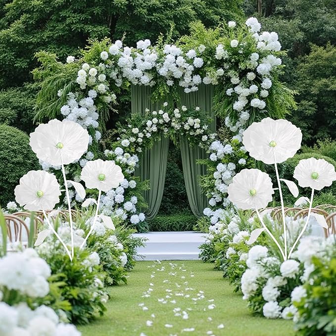 White Giant Flowers - 5.58ft Huge Floral Decorations Silk Durable Large Flowers for Christmas Wedding Classroom Decoration Birthday Party Baby Shower Beautify Room-White