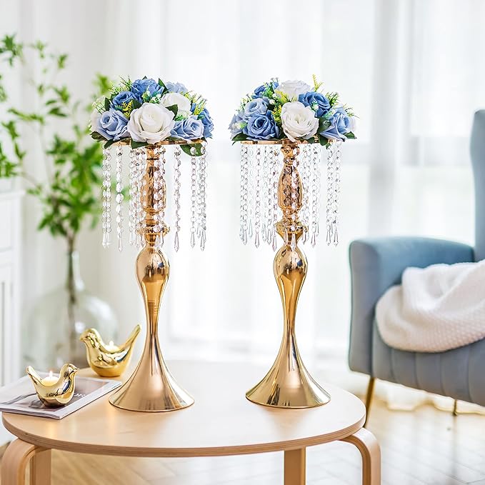 Flower Centerpieces for Wedding Tables: Wedding Table Decorations Dusty Blue & White Flower Balls Centerpieces for Engagement Cerebration Party Center Pieces 6 Packs