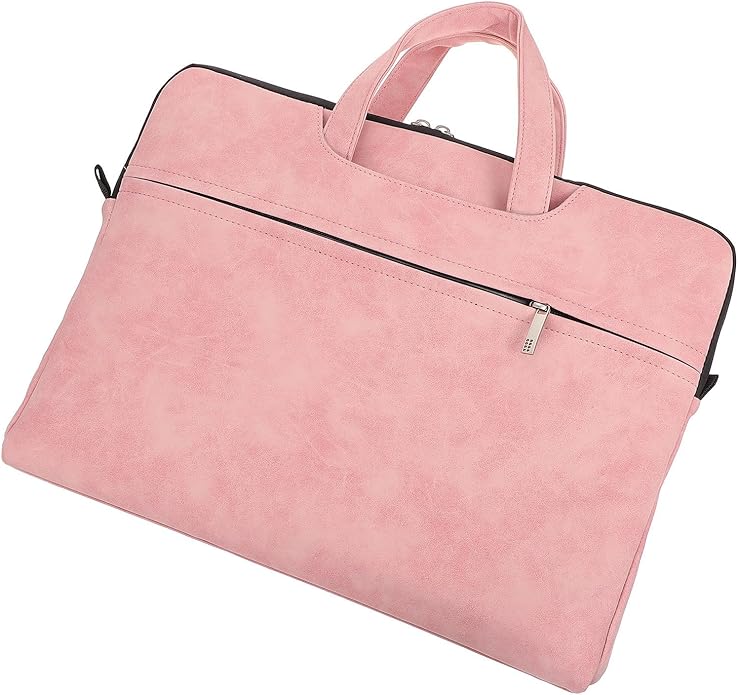 Veemoon Laptop Tote Bag for Women 15.6-Inch Pink Waterproof Laptop Shoulder Bag with Adjustable Strap Portable Tablet Computer Handbag for Work and Travel
