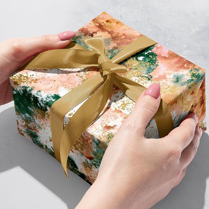 Jillson Roberts Gift Wrap, Watercolor Abstract (8 Rolls 5 feet x 30 inches)