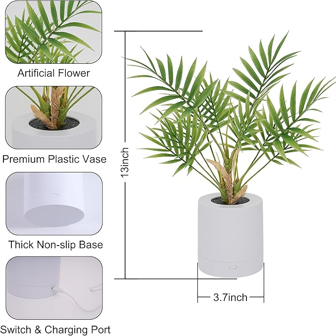 WSYEAR Artificial Lighted Areca Palm Tree Lamp Night Light for Womens Christmas Birthday Gifts, DIY Bonsai Decor, Perfect Ideal for Ambiance Wedding Party Bedroom Bar Coffee Shop Decor Light