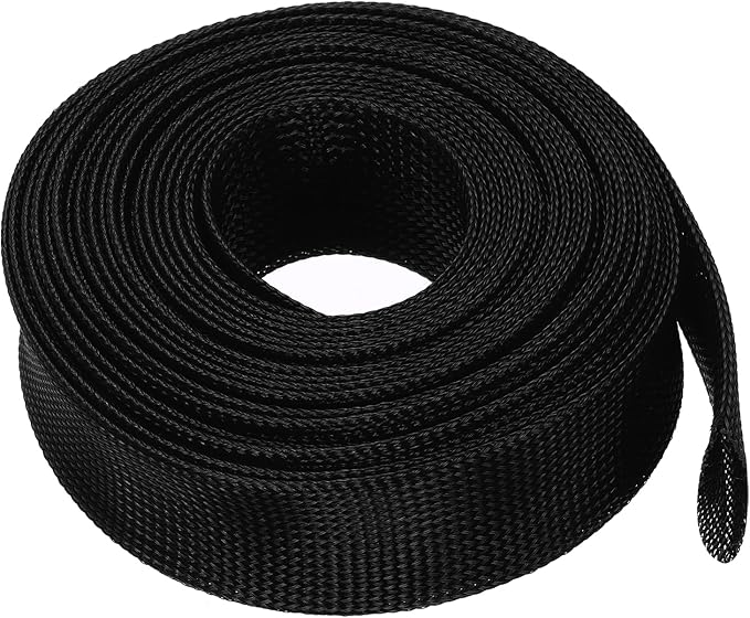 uxcell Expandable Sleeving, 1 1/2-inch 25ft Cable Sleeve, Black