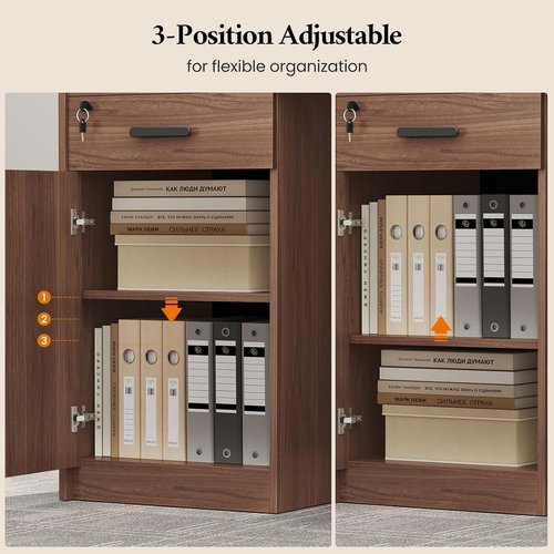 Regine Switzerland Reception Desk - Modern 47-Inch Front Desk with Drawer & Storage Cabinet for Beauty Salons, Home Offices