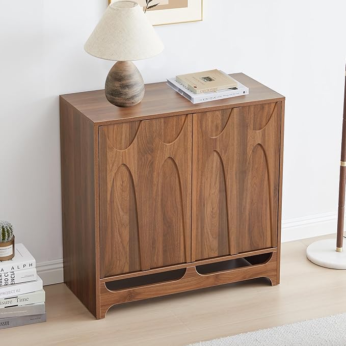 Bifins Sideboard Buffet Cabinet with Storage, 31.5” Mid Century Modern Storage Cabinet with Adjustable Shelf and 2 Doors for Dining Room, Living Room,Entry