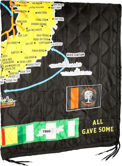 Medals of America Vietnam Map Poncho Liner Woobie Blanket - Military Grade Survival Gear for Veterans