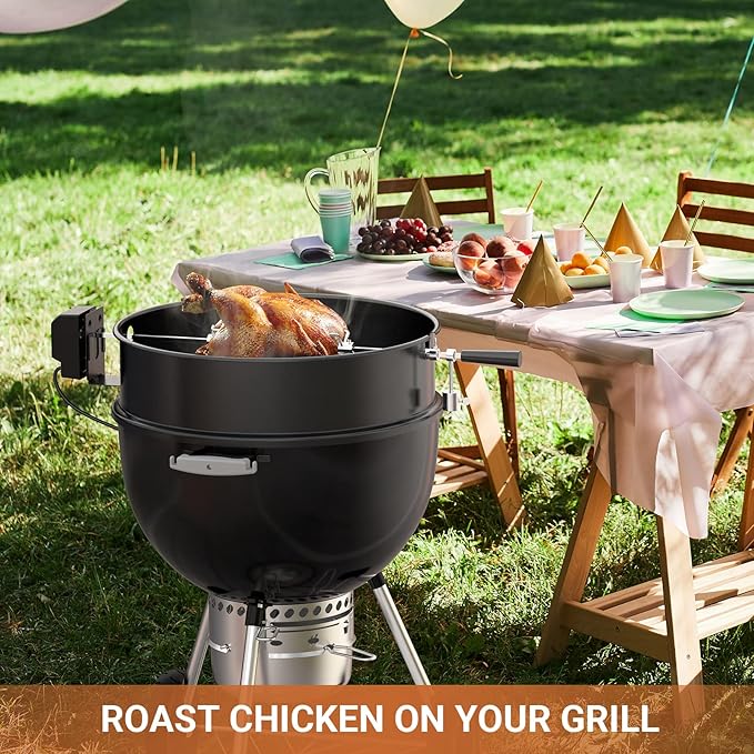onlyfire Rotisserie Ring Kit for Weber 22-1/2-Inch Charcoal Kettle Grill and Other Similar Models