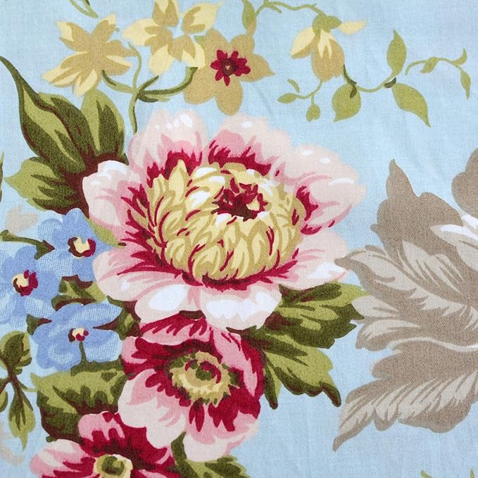 FADFAY Shabby Floral Bedding Elegant Peony Sheets Set Luxury Bedding Collections 800 Thread Count 100% Egyptian Cotton Deep Pocket, 4 Piece-Full Size